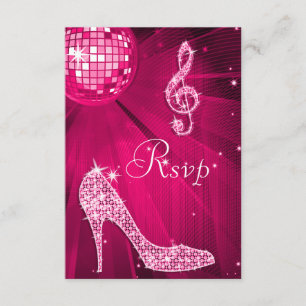 Hot Pink Disco Ball Sparkle Heels RSVP Kaartje