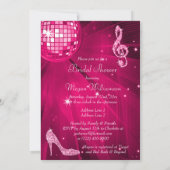 Hot Pink Disco Ball & Sparkle Heels Vrijgezellenfe Kaart (Achterkant)