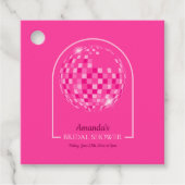 Hot Pink Disco Boogie Vrijgezellenfeest Bedankjes Labels (Voorkant)
