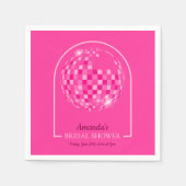 Hot Pink Disco Boogie Vrijgezellenfeest Servet (Voorkant)