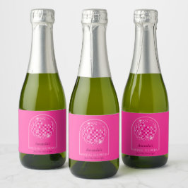 Hot Pink Disco Boogie Vrijgezellenfeest Sparkling Wijnetiket