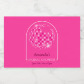 Hot Pink Disco Boogie Vrijgezellenfeest Sparkling Wijnetiket (Enkel label)