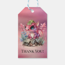 Hot Pink Dragon Girl Baby shower Bedankt