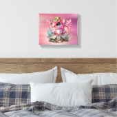 Hot Pink Dragon Girl Baby shower Custom Gift Canvas Afdruk (Insitu (Slaapkamer))