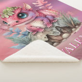 Hot Pink Dragon Girl Baby shower Custom Gift Sherpa Deken (3/4)