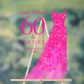 Hot Pink Dress 60 & Fabulous 60ste verjaardagsfees Acryl Bord (Neutraal)