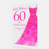 Hot Pink Dress 60 & Fabulous 60ste verjaardagsfees Acryl Bord (Hoek)