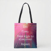 Hot Pink Eat Sleep Neem Kind naar Sleepover Herhaa Tote Bag (Voorkant)