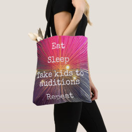 Hot Pink Eat Sleep Neem Kinder audities te herhale Tote Bag