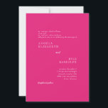 Hot Pink Elegance in Motion Wedding Invitation Kaart<br><div class="desc">Uitnodiging voor bruiloften. Hot Roze en Wit. Elegant. Glam.</div>