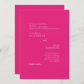 Hot Pink Elegance in Motion Wedding Invitation Kaart (Voorkant / Achterkant)