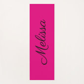 Hot Pink Elegant Script Naam Yogamat (Voorkant)