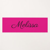 Hot Pink Elegant Script Naam Yogamat (Voorkant (horizontaal))