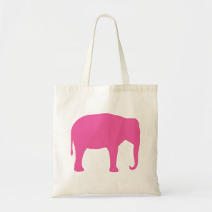 Hot Pink Elephant Silhouette Tote Bag
