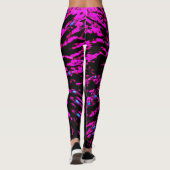 Hot Pink en Black Abstract, persoonlijke naam Leggings (Achterkant)
