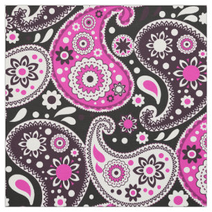 Hot Pink en Black Chic Modern Cowgirl Stof