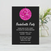 Hot Pink en Black Disco Ball Bachelorette Party Kaart (Staand voorkant)