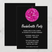Hot Pink en Black Disco Ball Bachelorette Party Kaart (Voorkant / Achterkant)