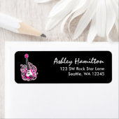 Hot Pink en Black Guitar Rock Star Etiket (Insitu)