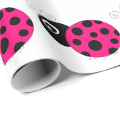 Hot Pink en Black Ladybug Cadeaupapier (Rol Hoek)