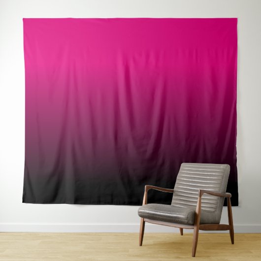  Hot Pink en Black Ombre Wandkleed (In Situ (horizontaal))