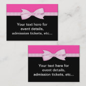 Hot Pink en Black Party Visitekaartje (Voorkant / Achterkant)