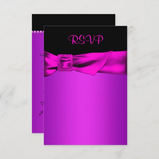 Hot Pink en Black RSVP (Voorkant / Achterkant)