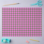 Hot Pink en Black Tartan Pset Tissuepapier (Craft)
