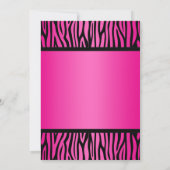 Hot Pink en Black Zebra Bow Sweet 16-dag Kaart (Achterkant)