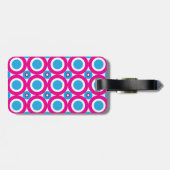 Hot Pink en Blauwgroen Polka Dots Pattern Bagagelabel (Achterkant horizontaal)