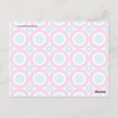 Hot Pink en Blauwgroen Polka Dots Pattern Briefkaart (Achterkant)