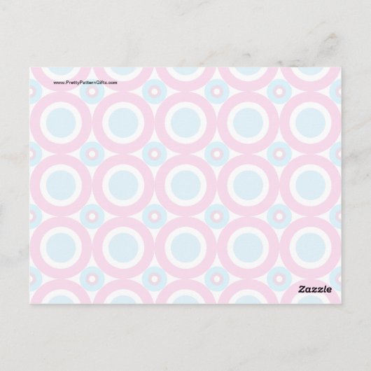 Hot Pink en Blauwgroen Polka Dots Pattern Briefkaart (Achterkant)