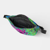 Hot Pink en Blue Groovy Abstract Retro Swirl Heuptasje (Open)