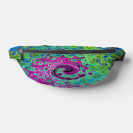 Hot Pink en Blue Groovy Abstract Retro Swirl Heuptasje