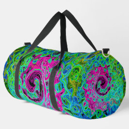 Hot Pink en Blue Groovy Abstract Retro Swirl Plunjezak