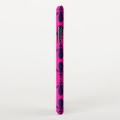 Hot Pink en Blue Lily Pattern iPhone Hoesje (Rechterkant)