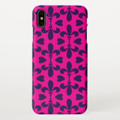 Hot Pink en Blue  Lily Pattern iPhone Hoesje (Achterkant)