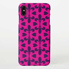Hot Pink en Blue  Lily Pattern iPhone XS Max Hoesje