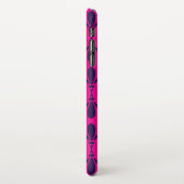 Hot Pink en Blue Lily Pattern iPhone Hoesje (Linkerkant)