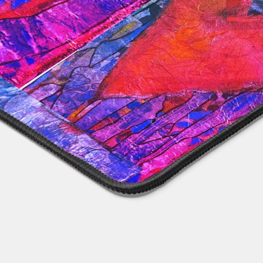 Hot Pink en Blue Multiple Hearts Desk Mat (Hoek)