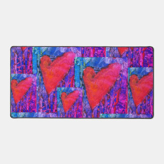 Hot Pink en Blue Multiple Hearts Desk Mat