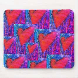 Hot Pink en Blue Multiple Hearts muismat