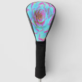 Hot Pink en Blue Succulent Sedum Rosette Golfheadcover (Voorkant)