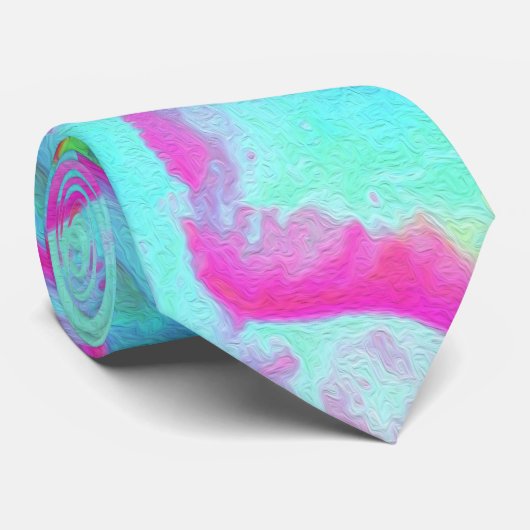 Hot Pink en Blue Succulent Sedum Rosette Stropdas (Opgerold)