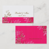 Hot Pink en bruin Elegant Wedding Visitekaartje (Voorkant / Achterkant)
