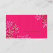 Hot Pink en bruin Elegant Wedding Visitekaartje (Achterkant)