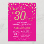 Hot Pink en Gold 30th Birthday Diamond Kaart<br><div class="desc">30e verjaardag Uitnodiging met Hot Pink en Gold Glitter Diamond Background. Gold Confetti. Volwassen verjaardag. Mannelijke Mannen of vrouwen: Birthday. Voor verdere aanpassing,  te klikken gelieve de knoop "van de Aanpassing het"en ons ontwerphulpmiddel te gebruiken om deze sjabloon te wijzigen.</div>