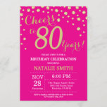 Hot Pink en Gold 80th Birthday Diamond Kaart<br><div class="desc">80e verjaardag Uitnodiging met Hot Pink en Gold Glitter Diamond Background. Gold Confetti. Volwassen verjaardag. Mannelijke Mannen of vrouwen: Birthday. Voor verdere aanpassing,  te klikken gelieve de knoop "van de Aanpassing het"en ons ontwerphulpmiddel te gebruiken om deze sjabloon te wijzigen.</div>