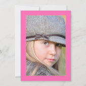 Hot-Pink en Gold Floral Quinceañera Foto Invitat Kaart (Achterkant)