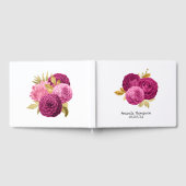 Hot-Pink en Gold Floral Quinceañera Gastenboek (Volledig)